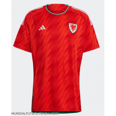Camiseta Gales Primera Equipación Replica Mundial 2022 mangas cortas
